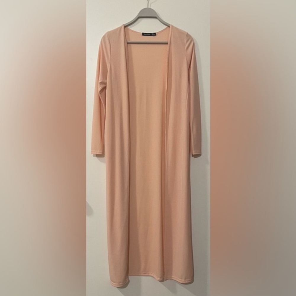 BooHoo Nude Ribbed Duster - Picture 3 of 7